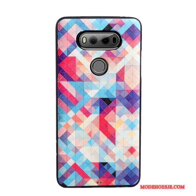 Hoesje Lg V20 Spotprent Telefoon Blauw, Hoes Lg V20 Geschilderd Trend