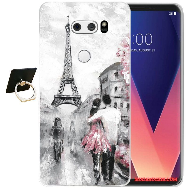 Hoesje Lg V30 Bescherming Zwarttelefoon, Hoes Lg V30 Zakken