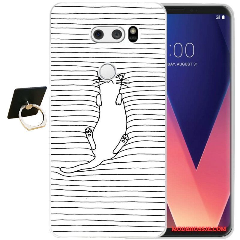 Hoesje Lg V30 Bescherming Zwarttelefoon, Hoes Lg V30 Zakken