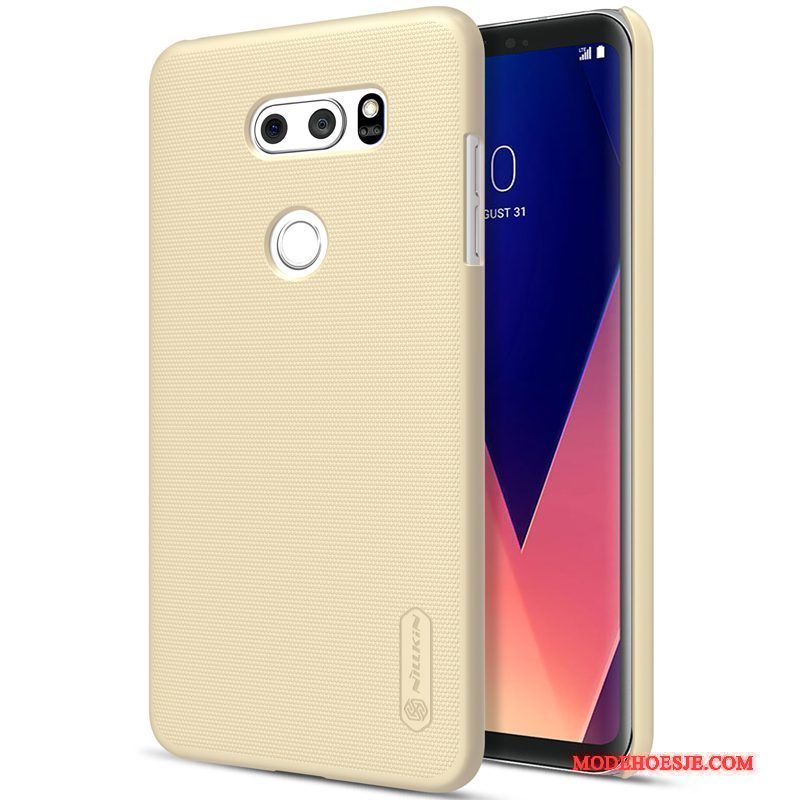 Hoesje Lg V30 Scheppend Rood Geel, Hoes Lg V30 Bescherming Goud Anti-fall