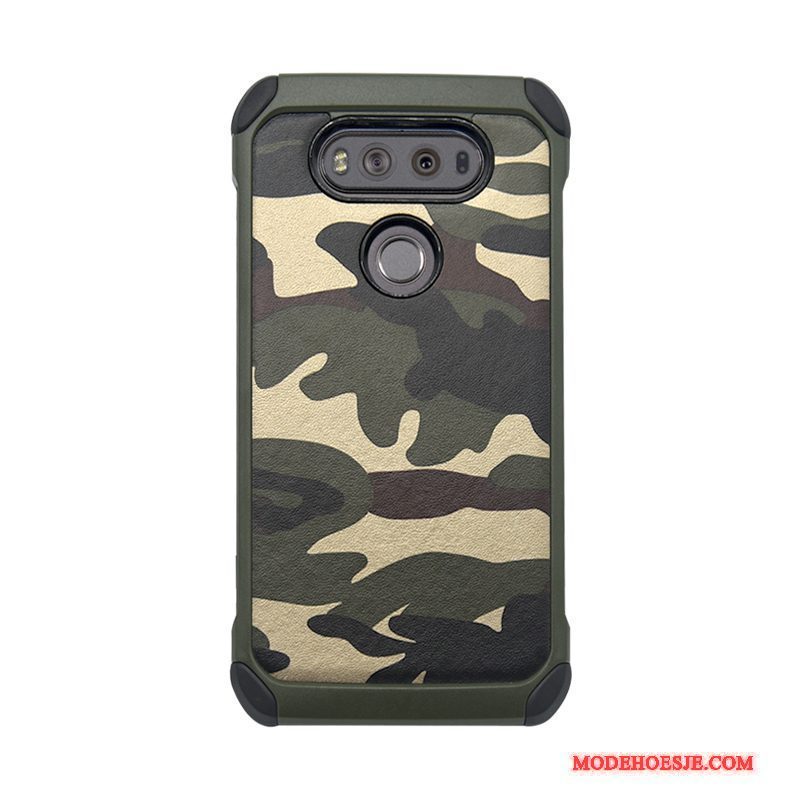 Hoesje Lg V30 Siliconen Camouflagetelefoon, Hoes Lg V30 Zacht Trend Anti-fall