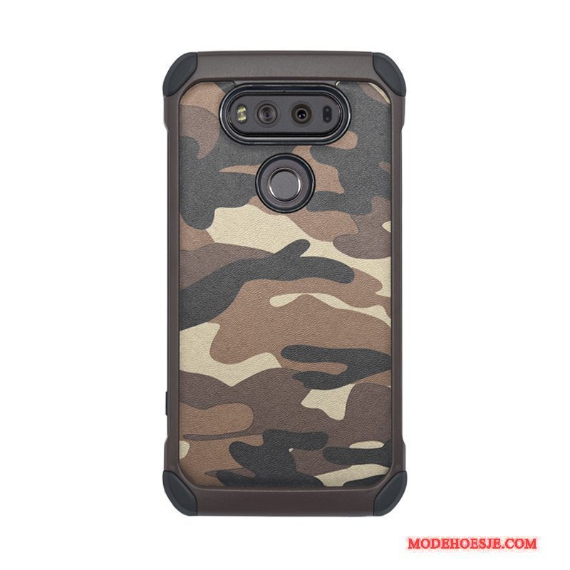 Hoesje Lg V30 Siliconen Camouflagetelefoon, Hoes Lg V30 Zacht Trend Anti-fall