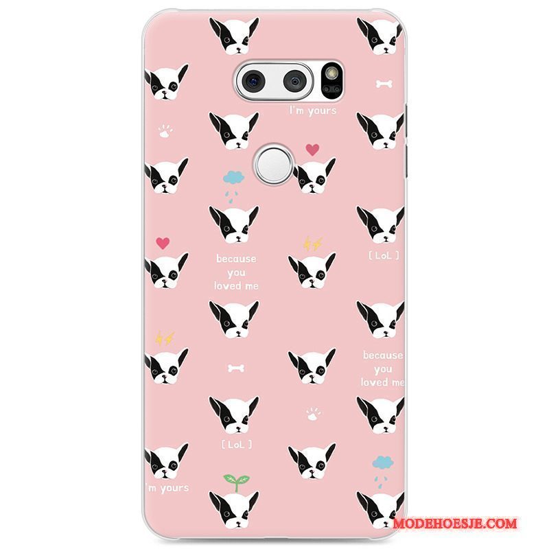 Hoesje Lg V30 Spotprent Anti-fall Purper, Hoes Lg V30 Bescherming Mooie Hard