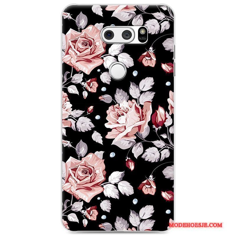 Hoesje Lg V30 Spotprent Anti-fall Purper, Hoes Lg V30 Bescherming Mooie Hard