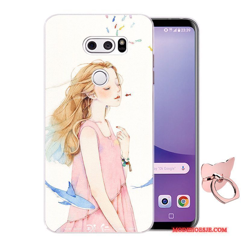 Hoesje Lg V30 Zacht Blauw Anti-fall, Hoes Lg V30 Siliconen Telefoon