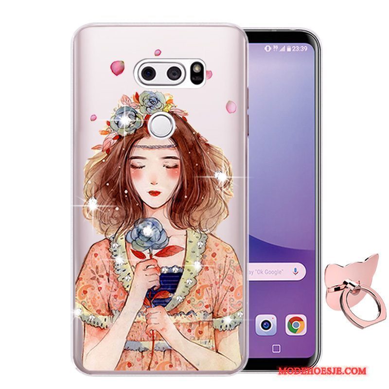 Hoesje Lg V30 Zacht Blauw Anti-fall, Hoes Lg V30 Siliconen Telefoon