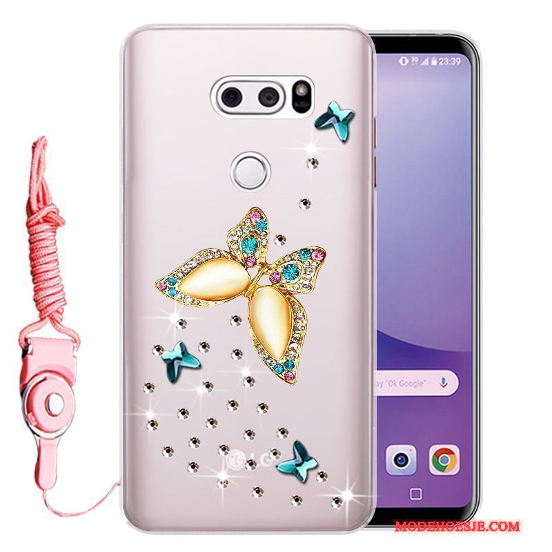 Hoesje Lg V30 Zacht Telefoon Anti-fall, Hoes Lg V30 Siliconen Roze