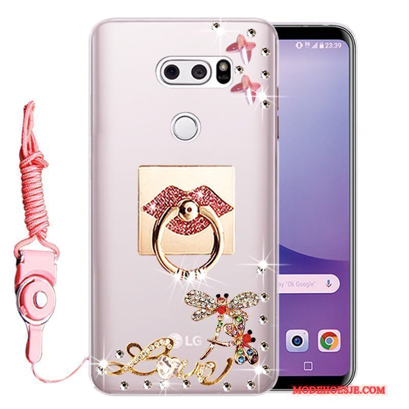 Hoesje Lg V30 Zacht Telefoon Anti-fall, Hoes Lg V30 Siliconen Roze