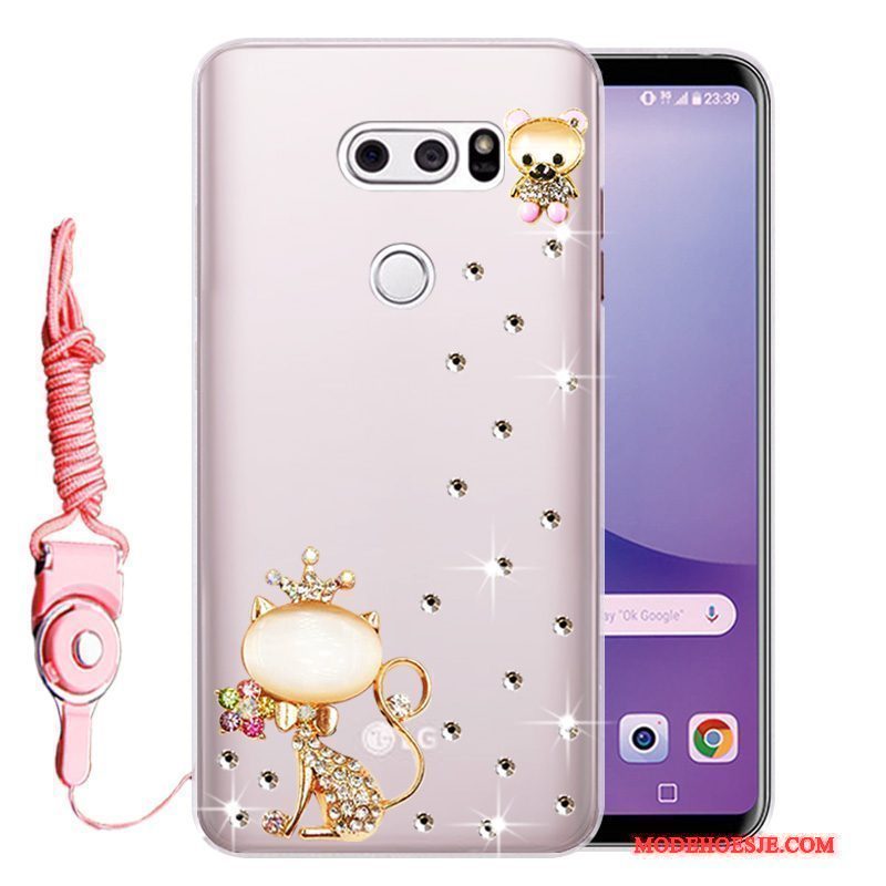 Hoesje Lg V30 Zacht Telefoon Anti-fall, Hoes Lg V30 Siliconen Roze