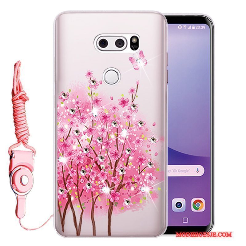 Hoesje Lg V30 Zacht Telefoon Anti-fall, Hoes Lg V30 Siliconen Roze