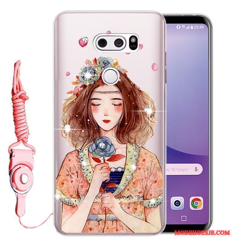 Hoesje Lg V30 Zacht Telefoon Anti-fall, Hoes Lg V30 Siliconen Roze