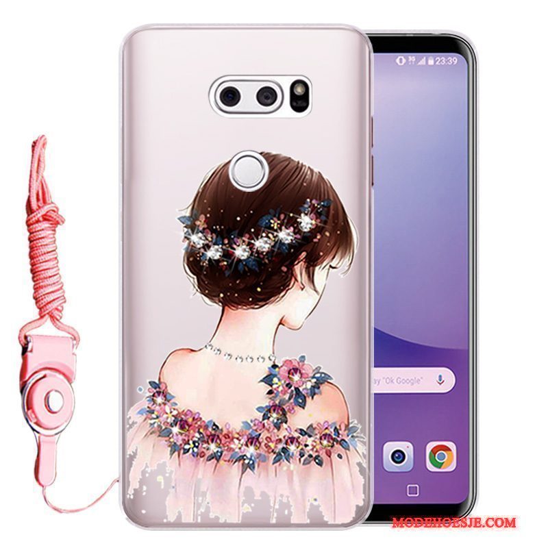 Hoesje Lg V30 Zacht Telefoon Anti-fall, Hoes Lg V30 Siliconen Roze