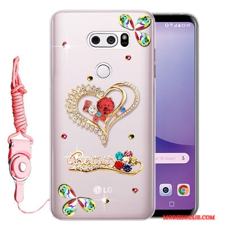 Hoesje Lg V30 Zacht Telefoon Anti-fall, Hoes Lg V30 Siliconen Roze