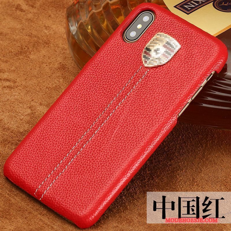 Hoesje Lg V30s Tinq Leer Koe Achterklep, Hoes Lg V30s Tinq Bescherming Rood