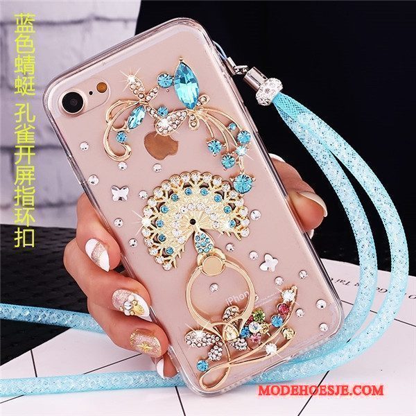 Hoesje Lg V30s Tinq Strass Ring Trend, Hoes Lg V30s Tinq Bescherming Telefoon Hanger