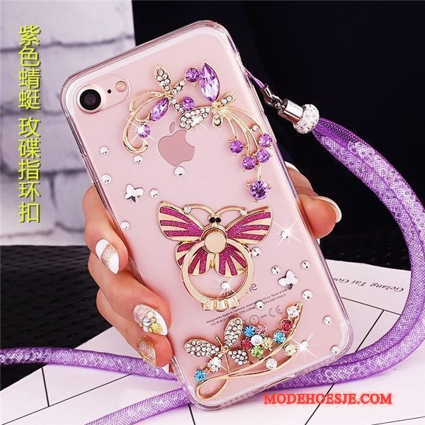 Hoesje Lg V30s Tinq Strass Ring Trend, Hoes Lg V30s Tinq Bescherming Telefoon Hanger
