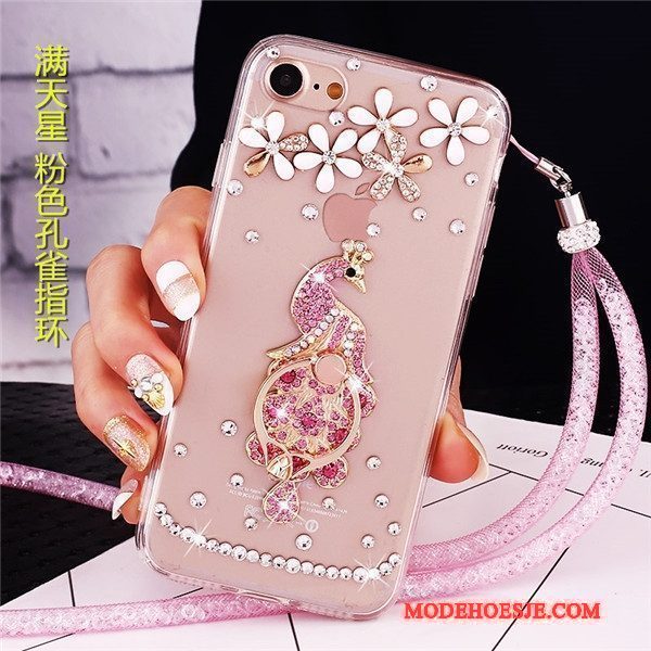 Hoesje Lg V30s Tinq Strass Ring Trend, Hoes Lg V30s Tinq Bescherming Telefoon Hanger