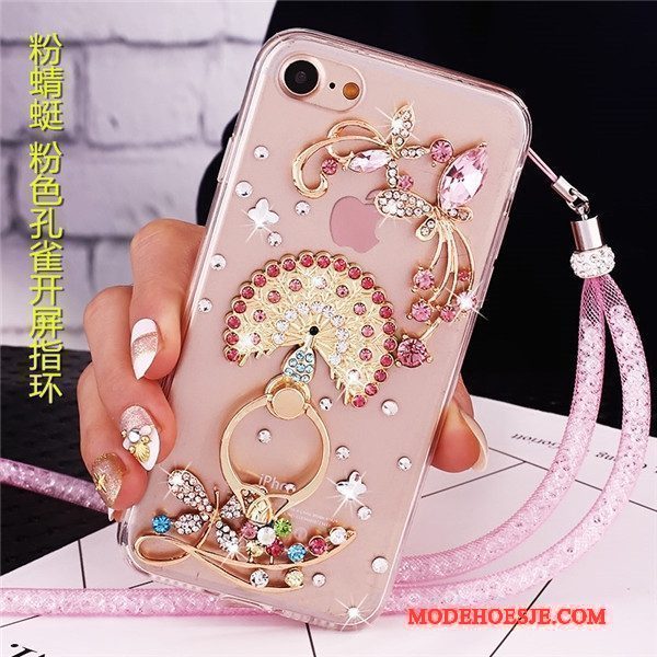 Hoesje Lg V30s Tinq Strass Ring Trend, Hoes Lg V30s Tinq Bescherming Telefoon Hanger