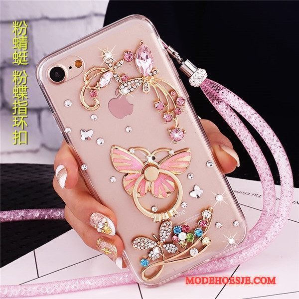 Hoesje Lg V30s Tinq Strass Ring Trend, Hoes Lg V30s Tinq Bescherming Telefoon Hanger