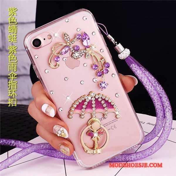 Hoesje Lg V30s Tinq Strass Ring Trend, Hoes Lg V30s Tinq Bescherming Telefoon Hanger