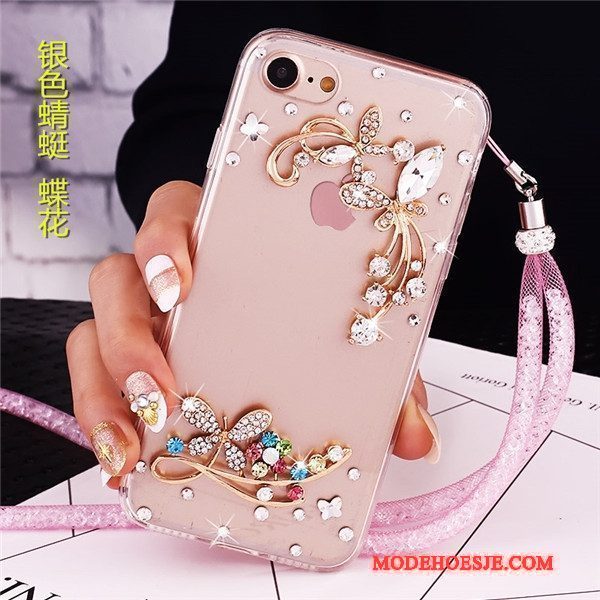 Hoesje Lg V30s Tinq Strass Ring Trend, Hoes Lg V30s Tinq Bescherming Telefoon Hanger