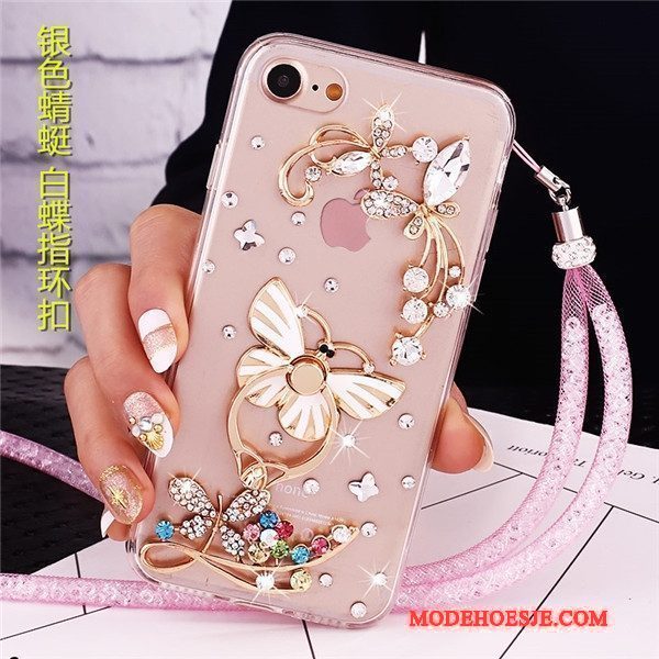 Hoesje Lg V30s Tinq Strass Ring Trend, Hoes Lg V30s Tinq Bescherming Telefoon Hanger