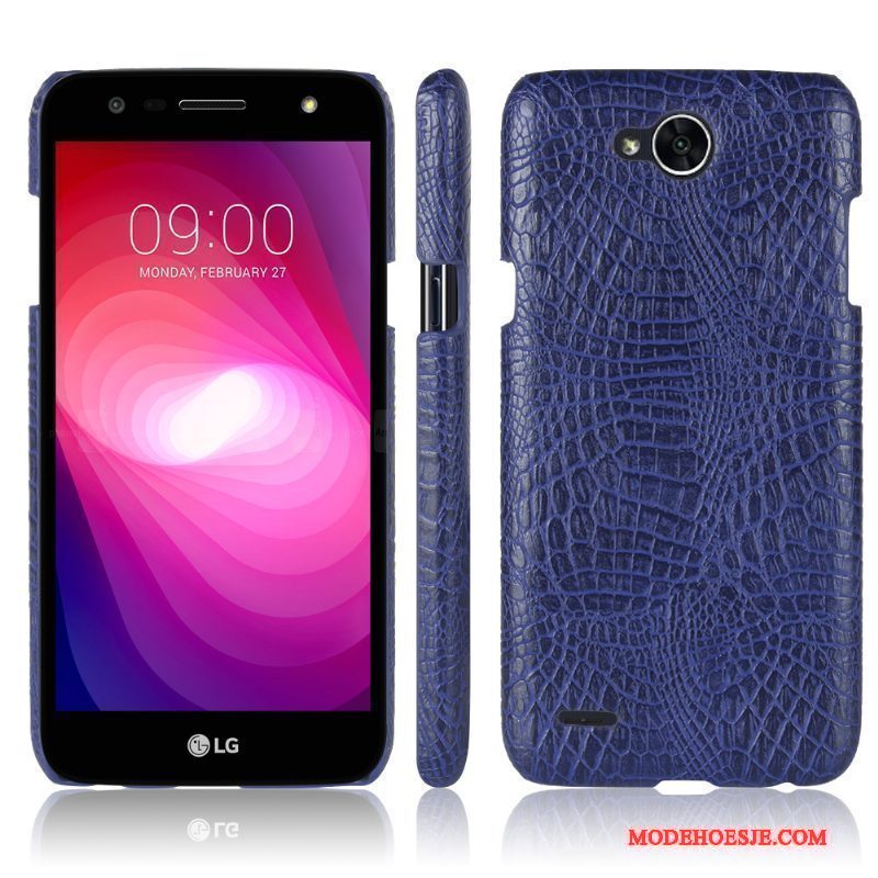 Hoesje Lg X Power 2 Leer Lichtblauw Krokodillenleer, Hoes Lg X Power 2 Bescherming Nieuwtelefoon