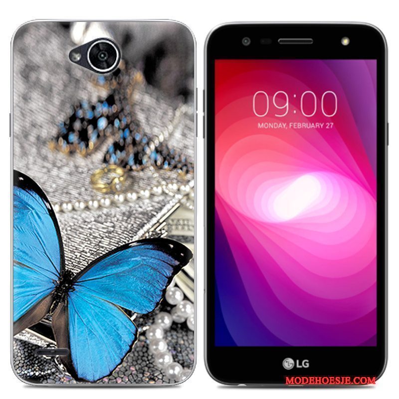 Hoesje Lg X Power 2 Zacht Trend Doorzichtig, Hoes Lg X Power 2 Spotprent Telefoon Grijs