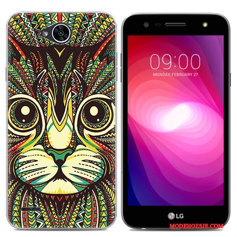 Hoesje Lg X Power 2 Zacht Trend Doorzichtig, Hoes Lg X Power 2 Spotprent Telefoon Grijs