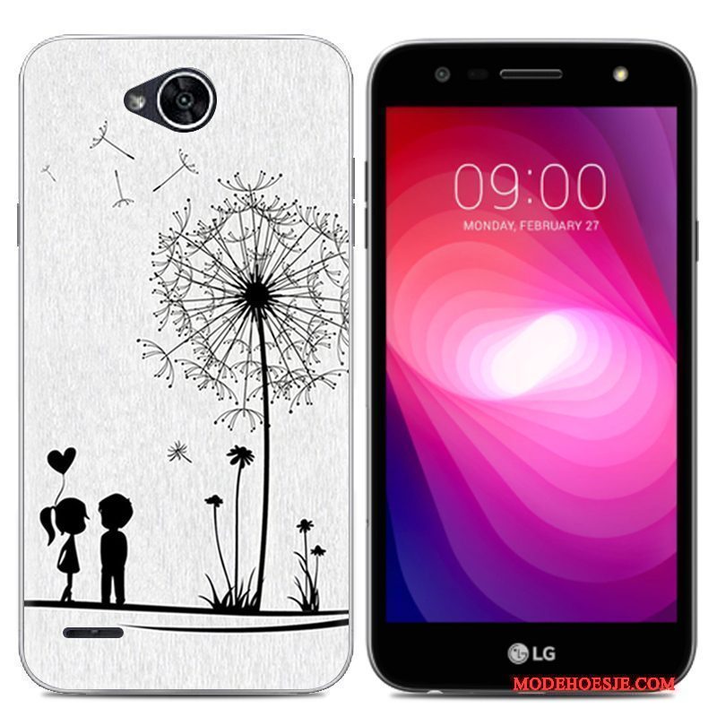 Hoesje Lg X Power 2 Zacht Trend Doorzichtig, Hoes Lg X Power 2 Spotprent Telefoon Grijs