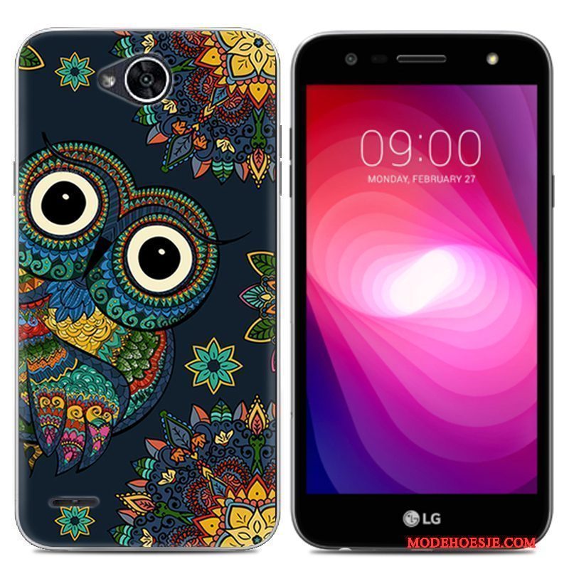Hoesje Lg X Power 2 Zacht Trend Doorzichtig, Hoes Lg X Power 2 Spotprent Telefoon Grijs