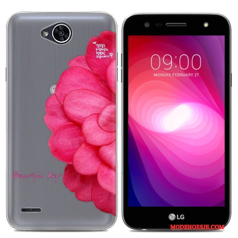 Hoesje Lg X Power 2 Zacht Trend Doorzichtig, Hoes Lg X Power 2 Spotprent Telefoon Grijs