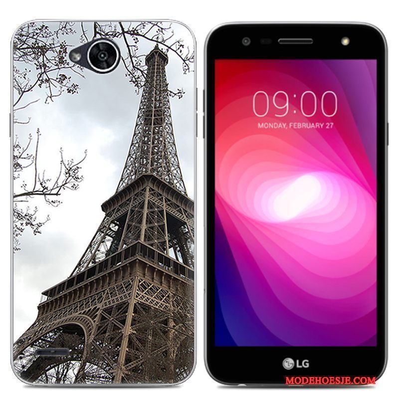 Hoesje Lg X Power 2 Zacht Trend Doorzichtig, Hoes Lg X Power 2 Spotprent Telefoon Grijs