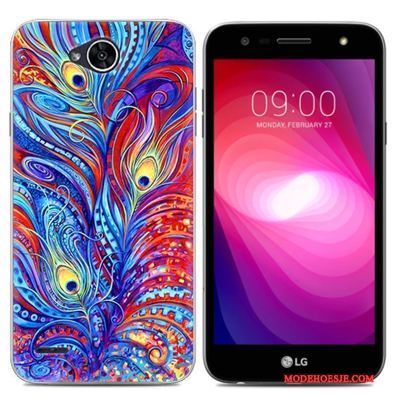 Hoesje Lg X Power 2 Zacht Trend Doorzichtig, Hoes Lg X Power 2 Spotprent Telefoon Grijs