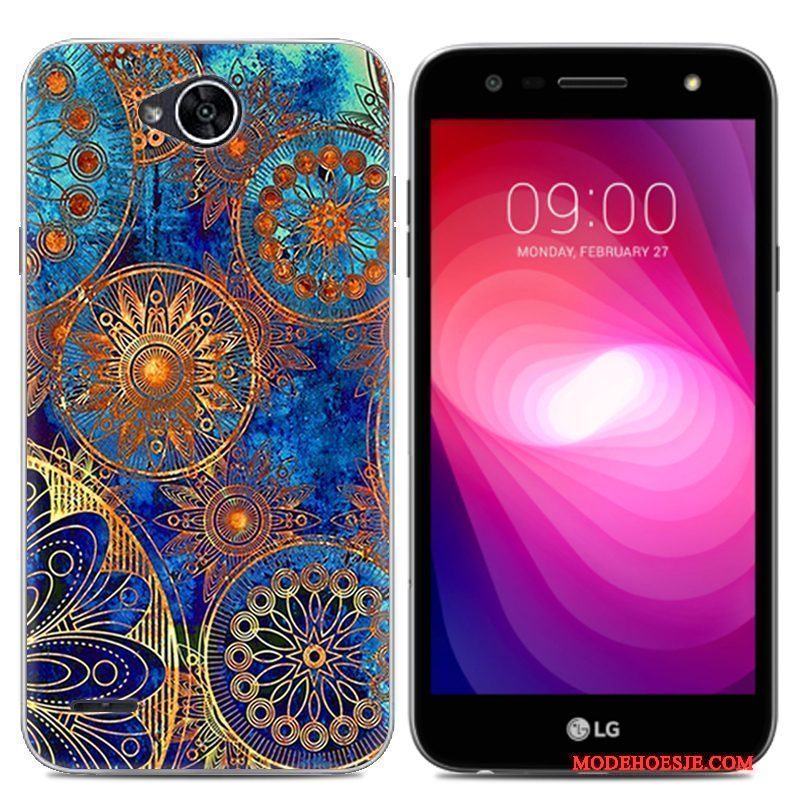 Hoesje Lg X Power 2 Zacht Trend Doorzichtig, Hoes Lg X Power 2 Spotprent Telefoon Grijs