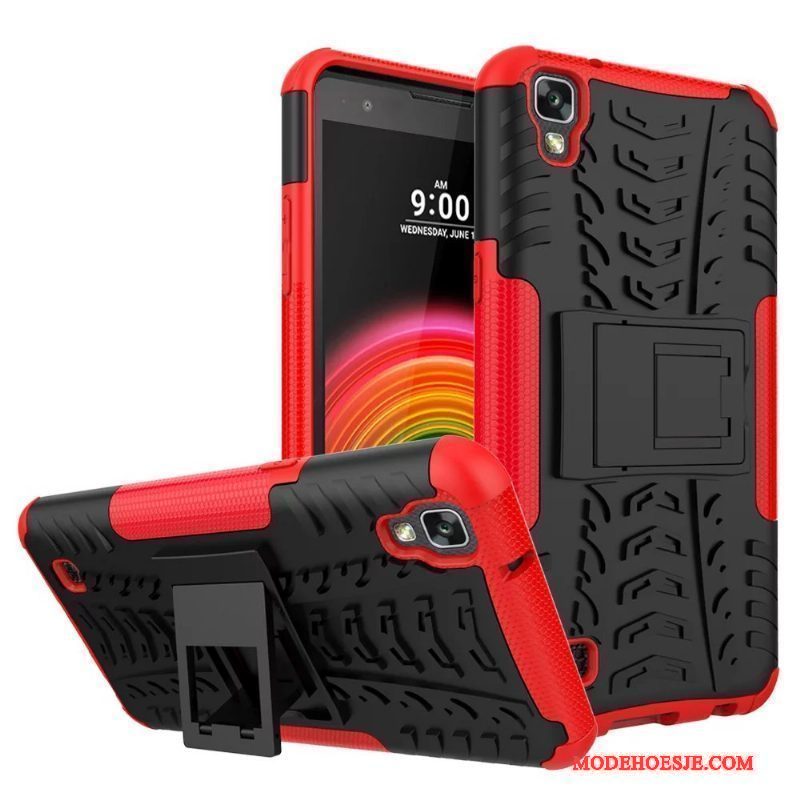 Hoesje Lg X Power Bescherming Antislip Groen, Hoes Lg X Power Scheppend Telefoon Drie Verdedigingen