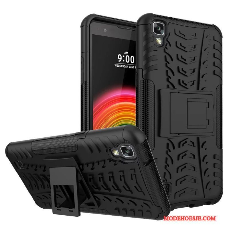 Hoesje Lg X Power Bescherming Antislip Groen, Hoes Lg X Power Scheppend Telefoon Drie Verdedigingen