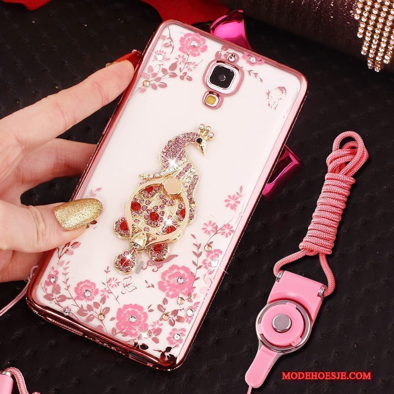 Hoesje Mi 4 Zacht Plating Ring, Hoes Mi 4 Bescherming Anti-fall Roze