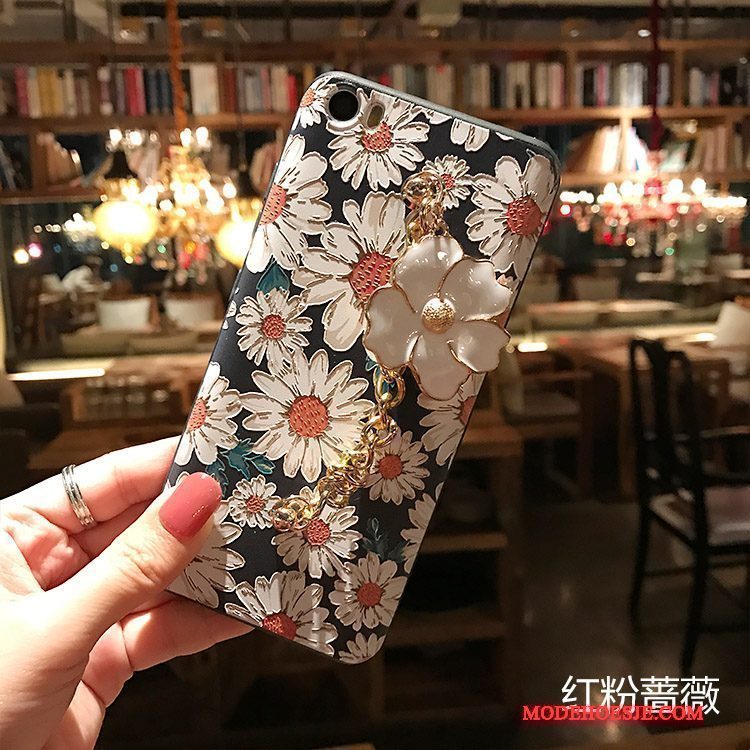 Hoesje Mi 5 Bescherming Bloemen Schrobben, Hoes Mi 5 Zacht Telefoon Zwart