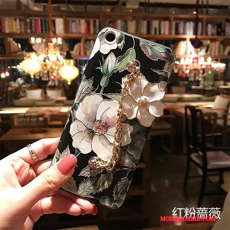 Hoesje Mi 5 Bescherming Bloemen Schrobben, Hoes Mi 5 Zacht Telefoon Zwart