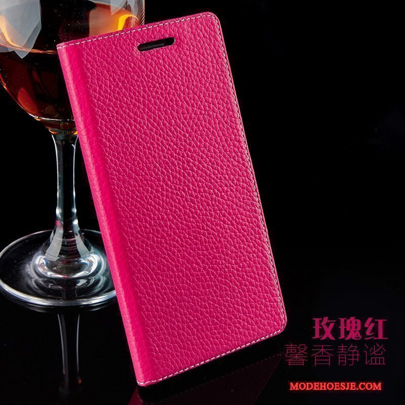 Hoesje Mi 5 Folio Mini Anti-fall, Hoes Mi 5 Leer Roze Dun