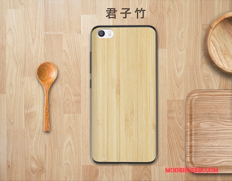 Hoesje Mi 5 Hout Telefoon Achterklep, Hoes Mi 5 Houtnerf Mini Anti-fall