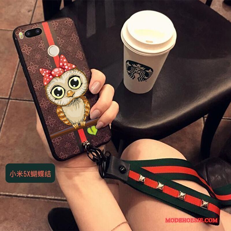 Hoesje Mi 5x Siliconen Rood Anti-fall, Hoes Mi 5x Bescherming Zoettelefoon