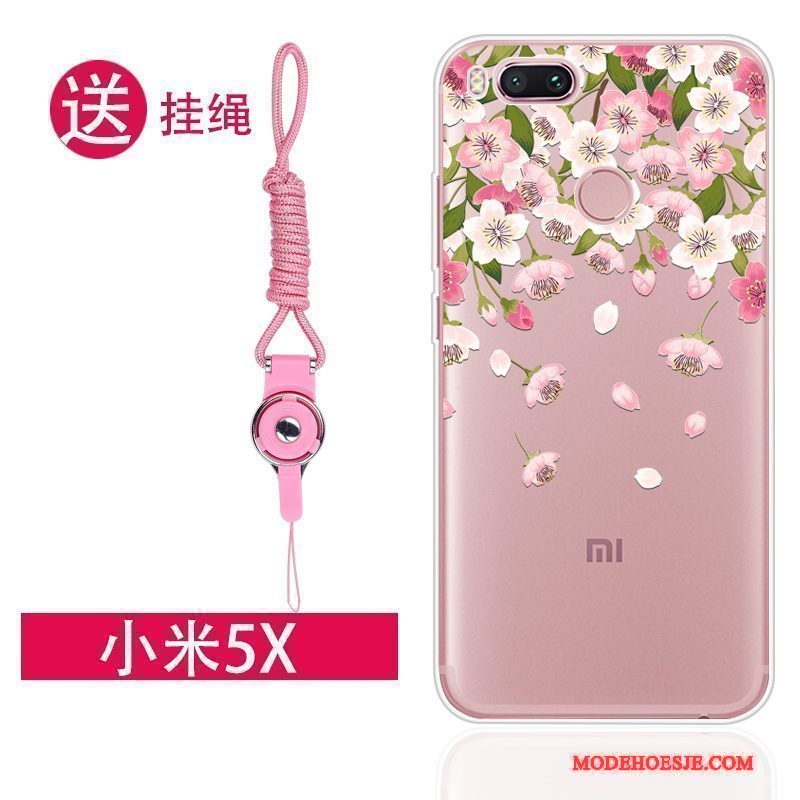 Hoesje Mi 5x Zacht Anti-fall Doorzichtig, Hoes Mi 5x Zakken Roze Trend