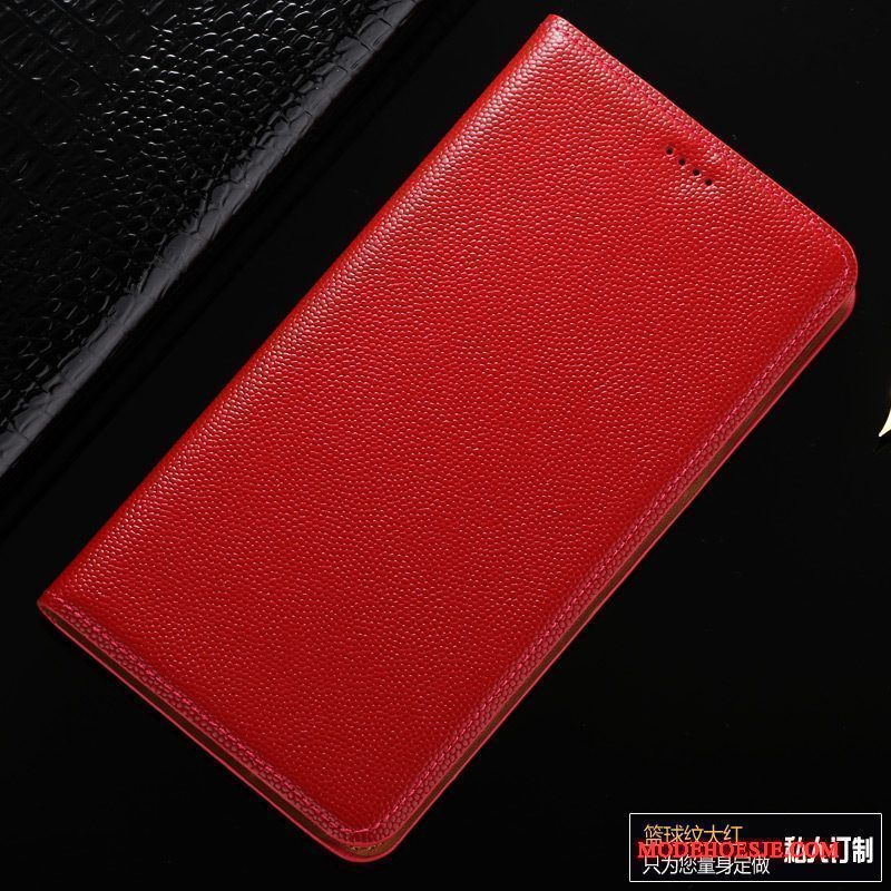 Hoesje Mi 6 Leer Telefoon Mini, Hoes Mi 6 Folio Rood Patroon