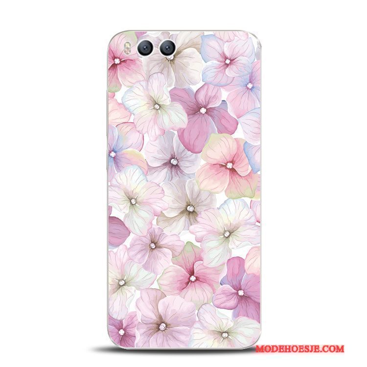 Hoesje Mi 6 Zacht Rood Bloemen, Hoes Mi 6 Ondersteuning Telefoon Mini