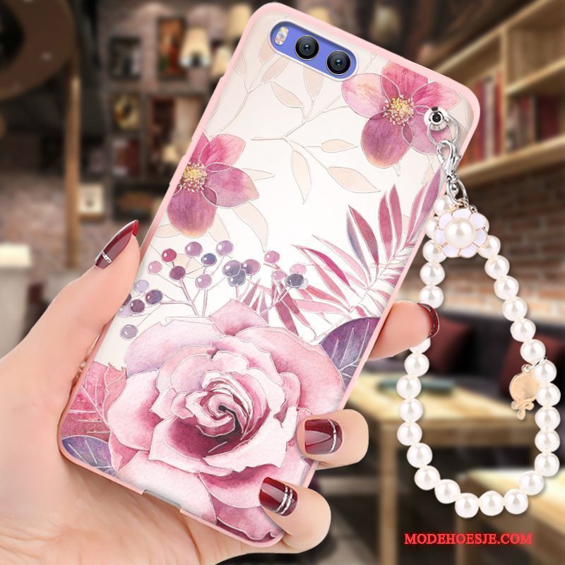 Hoesje Mi 6 Zakken Anti-falltelefoon, Hoes Mi 6 Reliëf Roze Hanger
