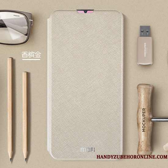 Hoesje Mi 9 Leer Telefoon Anti-fall, Hoes Mi 9 Folio Mini Doorzichtig
