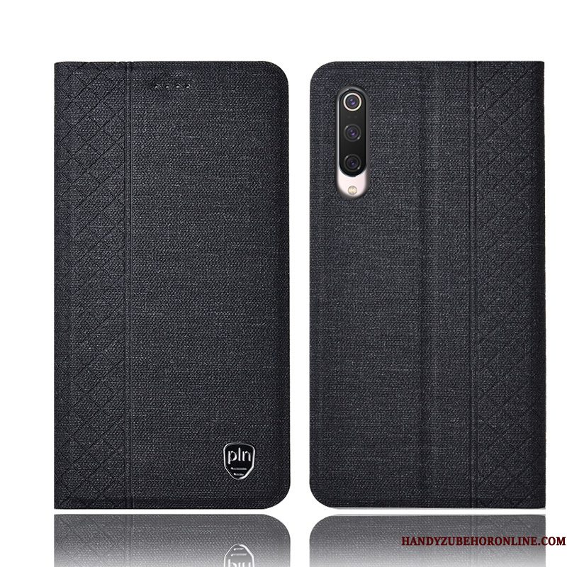 Hoesje Mi 9 Lite Zakken Rood Katoen En Linnen, Hoes Mi 9 Lite Folio Telefoon Mini
