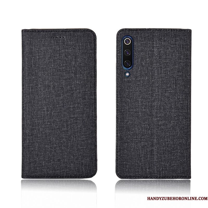 Hoesje Mi 9 Siliconen Mini Katoen En Linnen, Hoes Mi 9 Folio Anti-fall Patroon